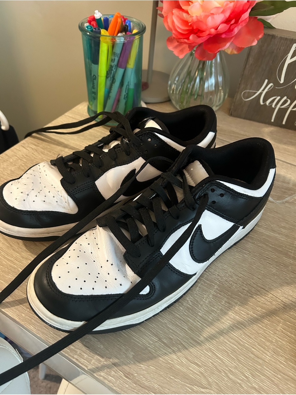 Nike Black & White Dunk Retro Low-Top Athletic Sneakers